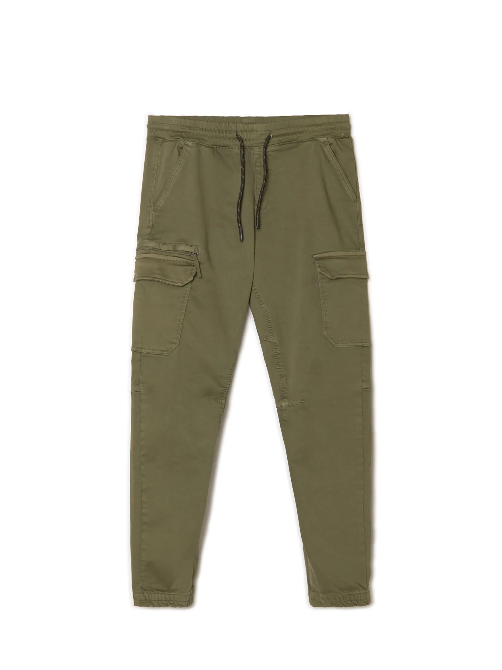 Best Ciemnozielone joggery basic z kieszeniami cargo Spodnie