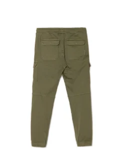 Best Ciemnozielone joggery basic z kieszeniami cargo Spodnie