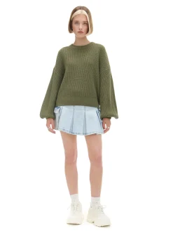 Clearance Ciemno sweter z szerokim rękawem Swetry