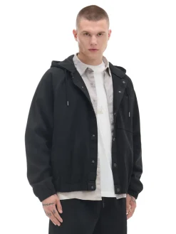 Sale Czarna bawełniana katanka Kurtki, Płaszcze|Denim