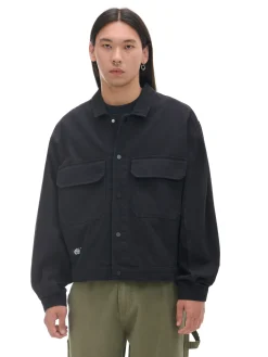 Clearance Czarna bawełniana kurtka katanka Kurtki, Płaszcze|Denim