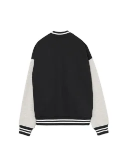 Outlet Czarna bluza college na zatrzaski Bluzy