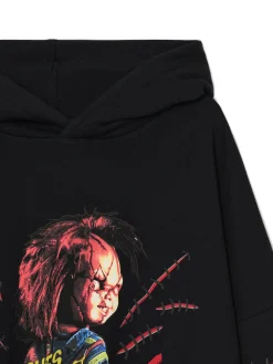 Hot Czarna bluza hoddie z Laleczką Chucky Bluzy