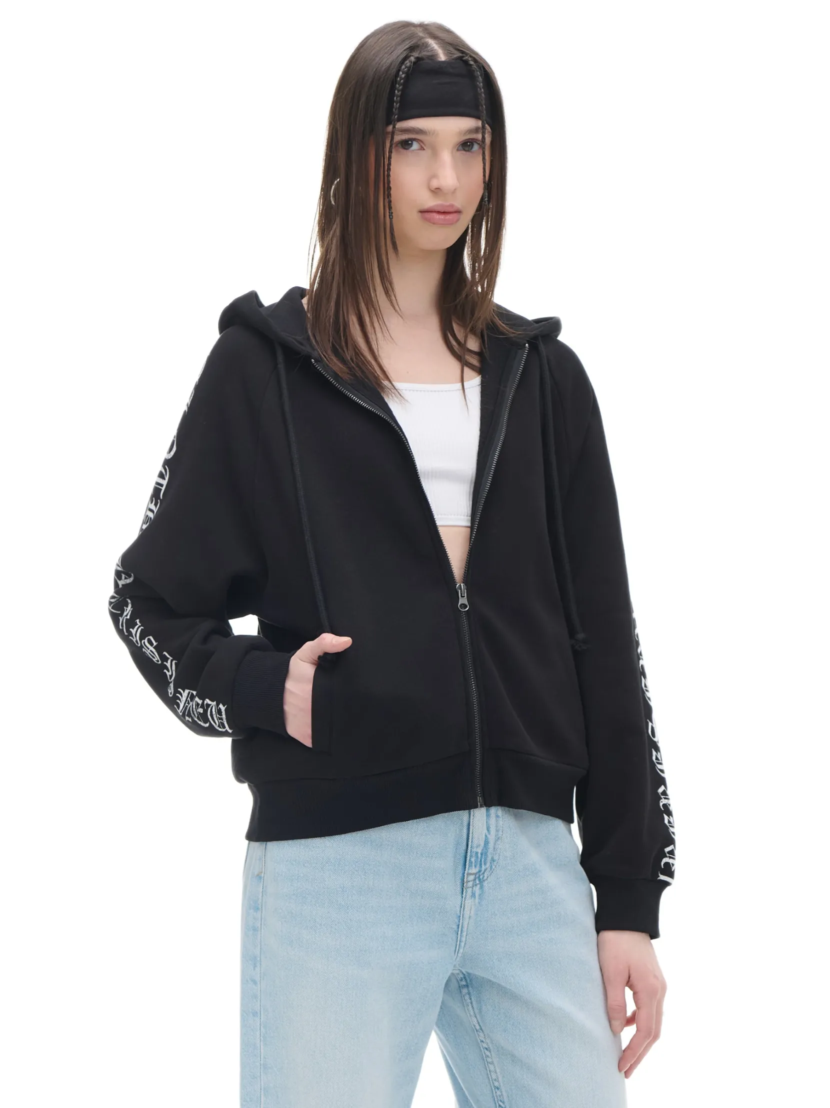 Best Czarna bluza hoodie z motywem skrzydeł Bluzy