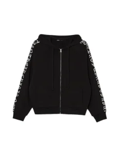 Best Czarna bluza hoodie z motywem skrzydeł Bluzy