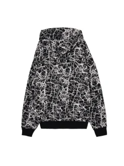 Sale Czarna bluza hoodie z nadrukiem all over Bluzy