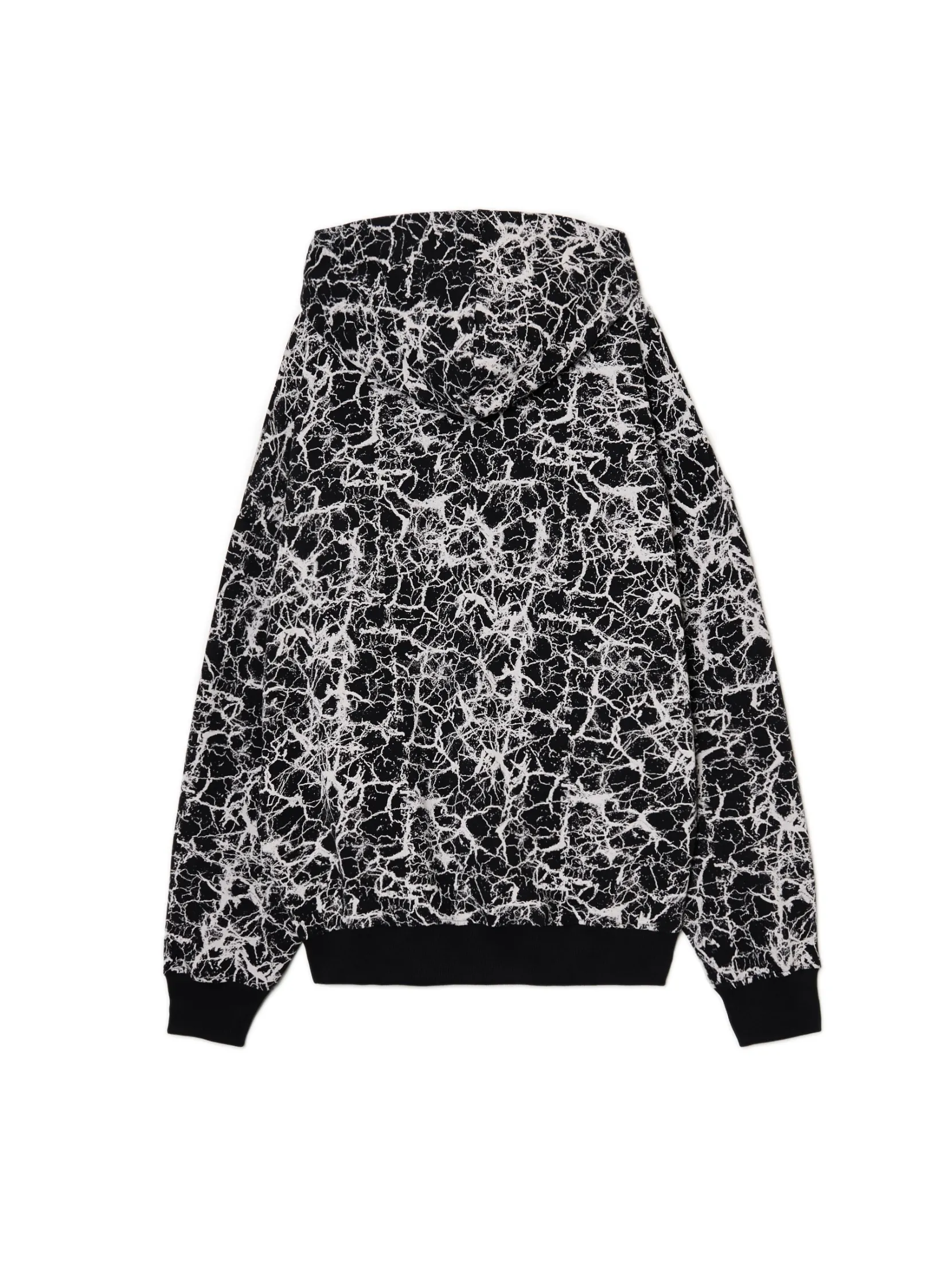 Sale Czarna bluza hoodie z nadrukiem all over Bluzy