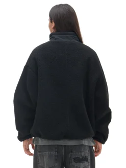 Outlet Czarna bluza sherpa Bluzy