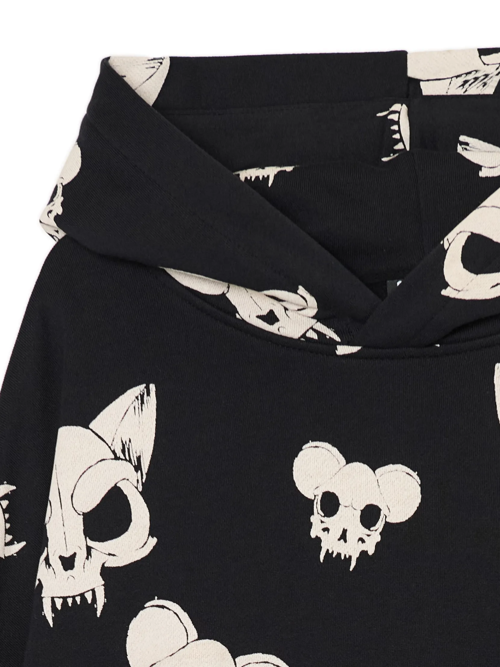 Fashion Czarna bluza z czaszkami kotów Bluzy