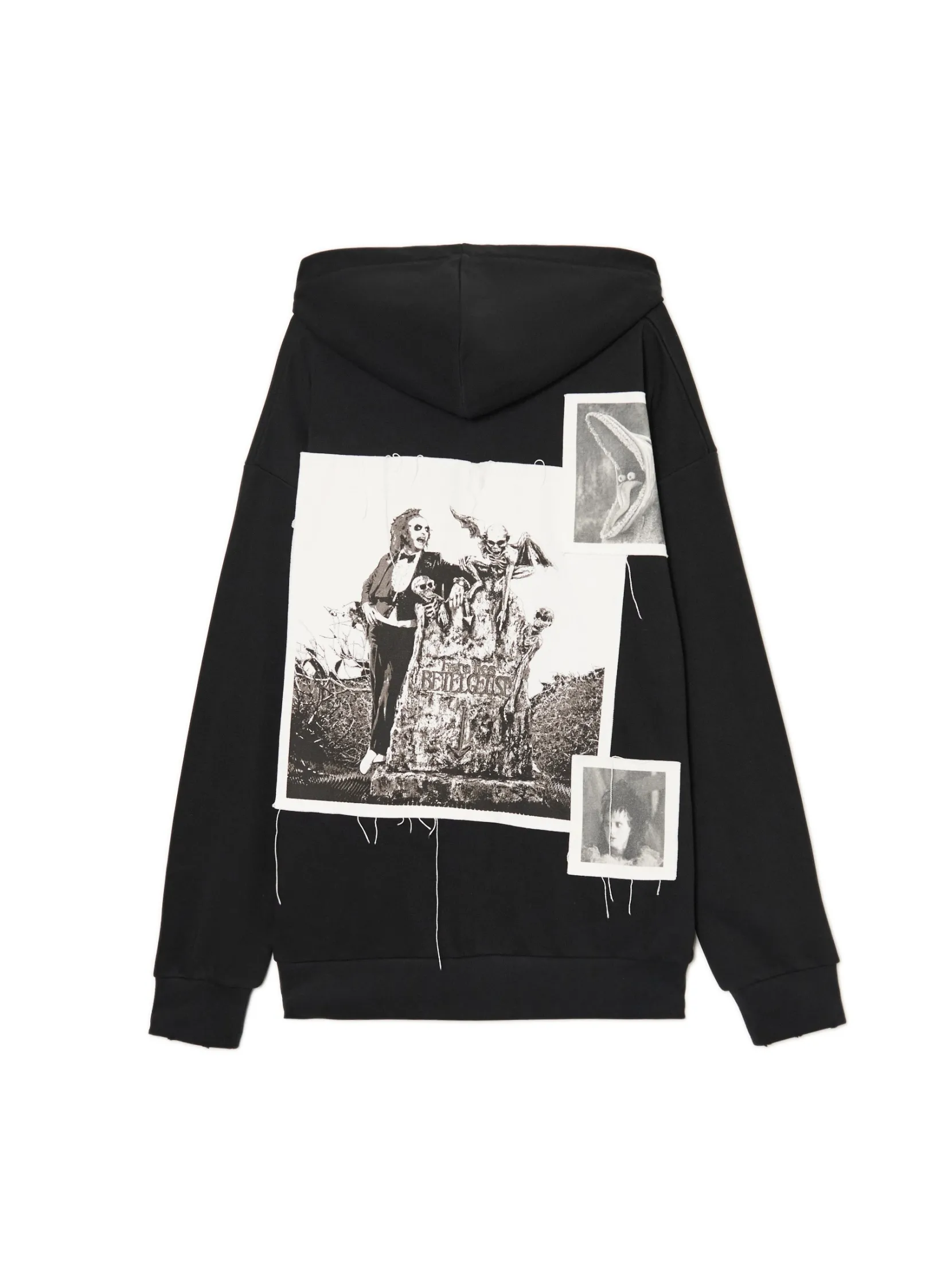 Outlet Czarna bluza z kapturem Beetlejuice Bluzy