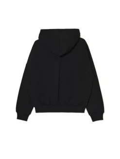 Discount Czarna bluza z kapturem i nadrukiem Bluzy