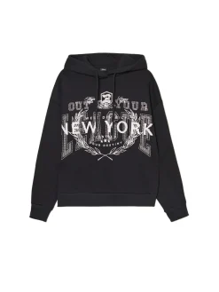 Best Czarna bluza z kapturem i napisami UNISEX Unisex|Unisex