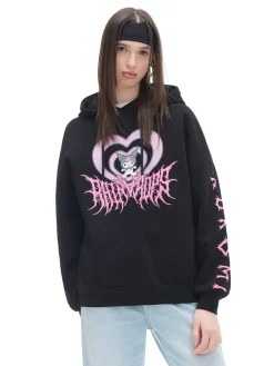 Outlet Czarna bluza z kapturem Kuromi Bluzy