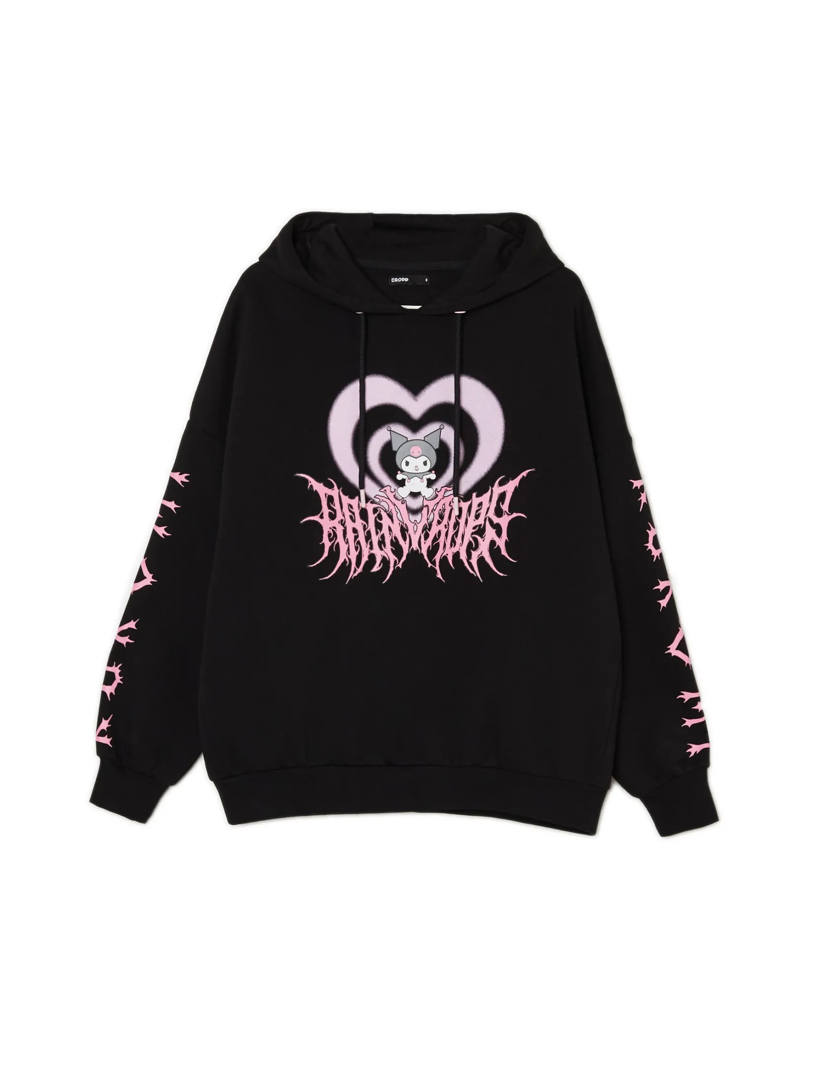 Outlet Czarna bluza z kapturem Kuromi Bluzy