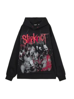 Fashion Czarna bluza z kapturem Slipknot Bluzy