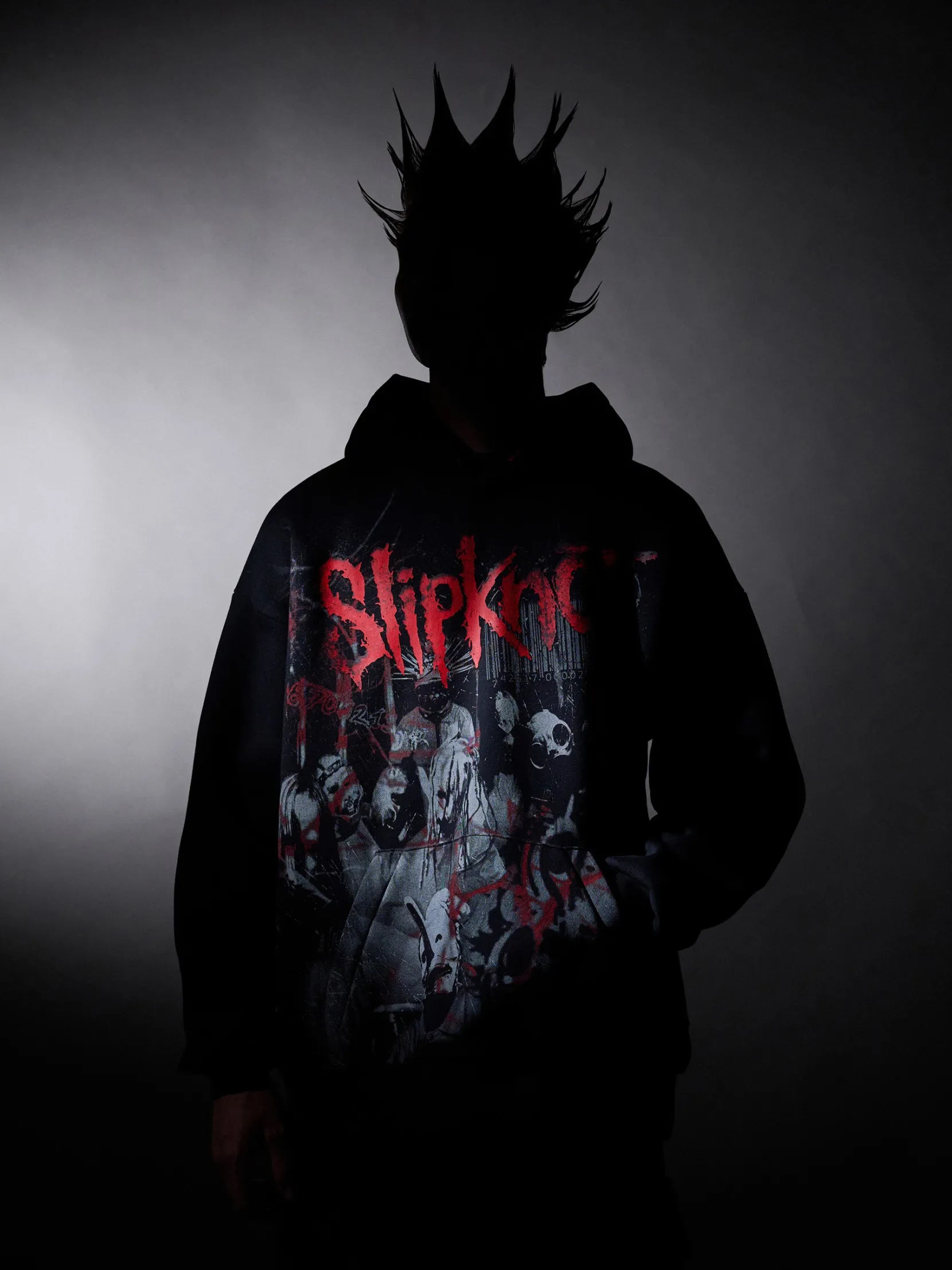 Fashion Czarna bluza z kapturem Slipknot Bluzy