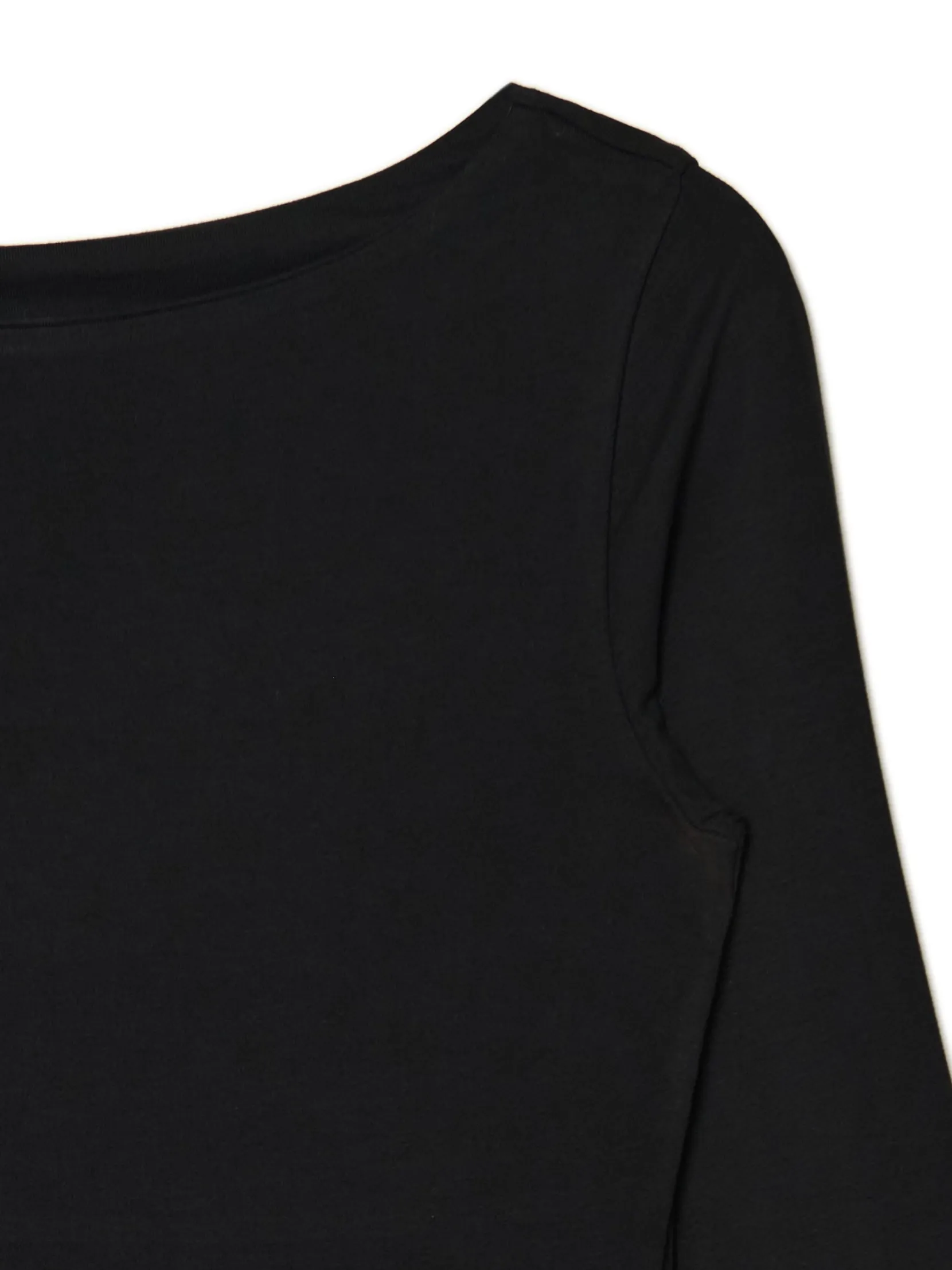 Sale Czarna bluzka longsleeve z wiskozą Koszulki, Topy