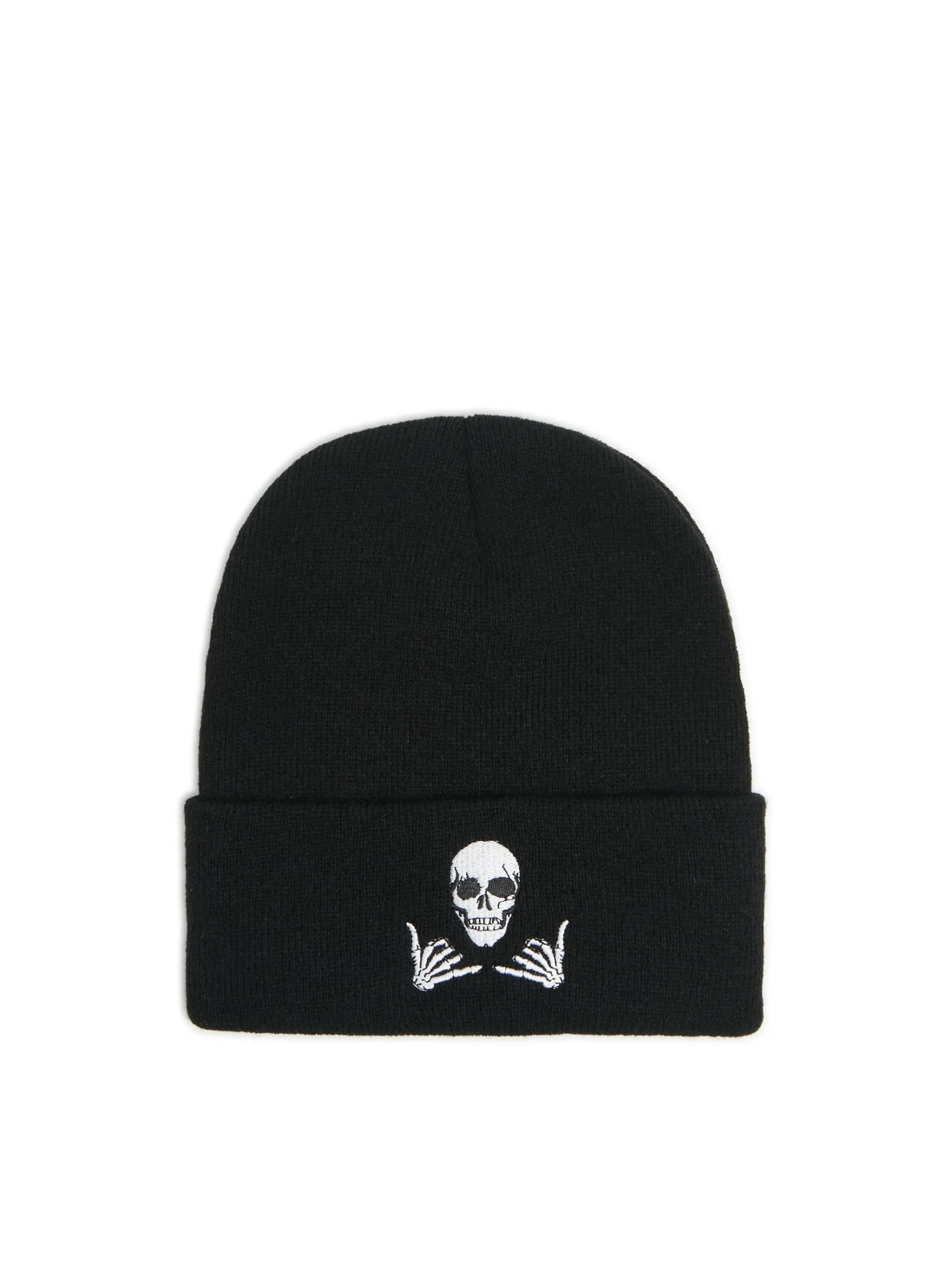 Discount Czarna czapka beanie z kościotrupem Czapki