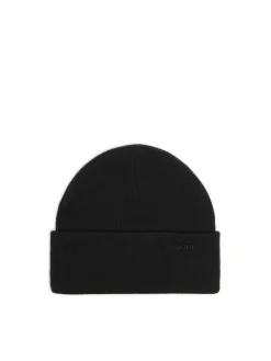 Best Czarna czapka beanie z naszywką Czapki|Basic