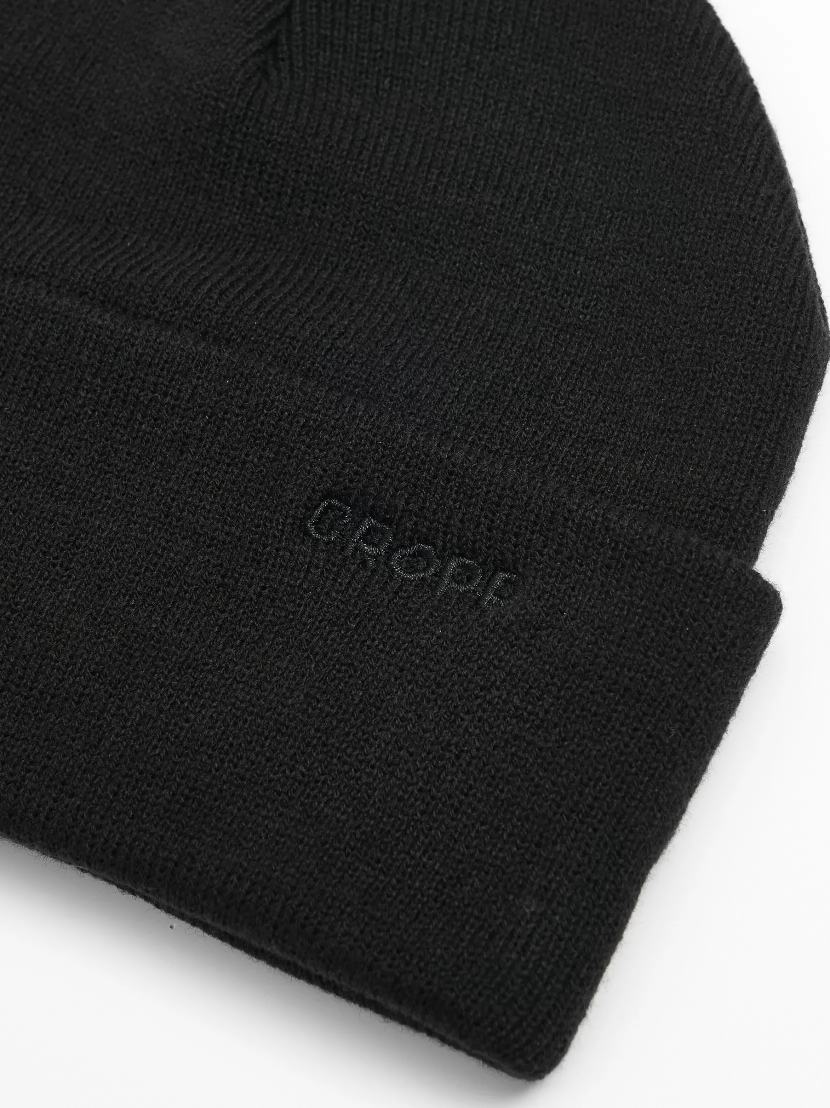 Best Czarna czapka beanie z naszywką Czapki|Basic