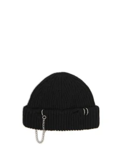 Fashion Czarna czapka docker z dzianiny Czapki