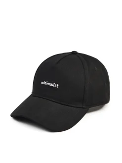 Outlet Czarna czapka z daszkiem i haftem Czapki