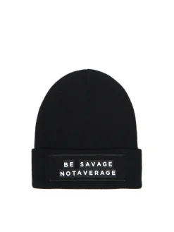 Fashion Czarna czapka z personalizowanym napisem Czapki