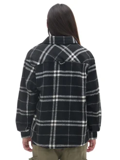 Discount Czarna flanelowa koszula z domieszką wełny Koszule