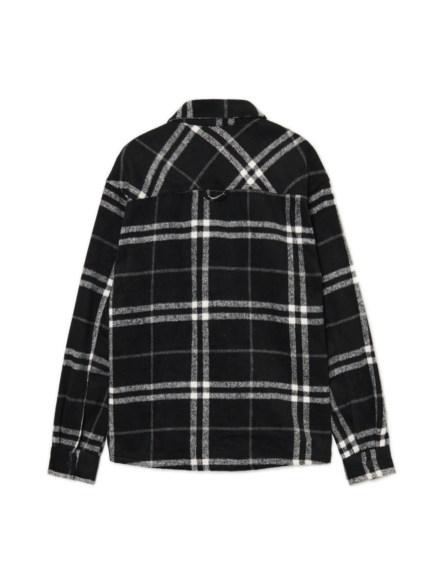 Discount Czarna flanelowa koszula z domieszką wełny Koszule