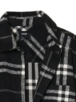 Discount Czarna flanelowa koszula z domieszką wełny Koszule