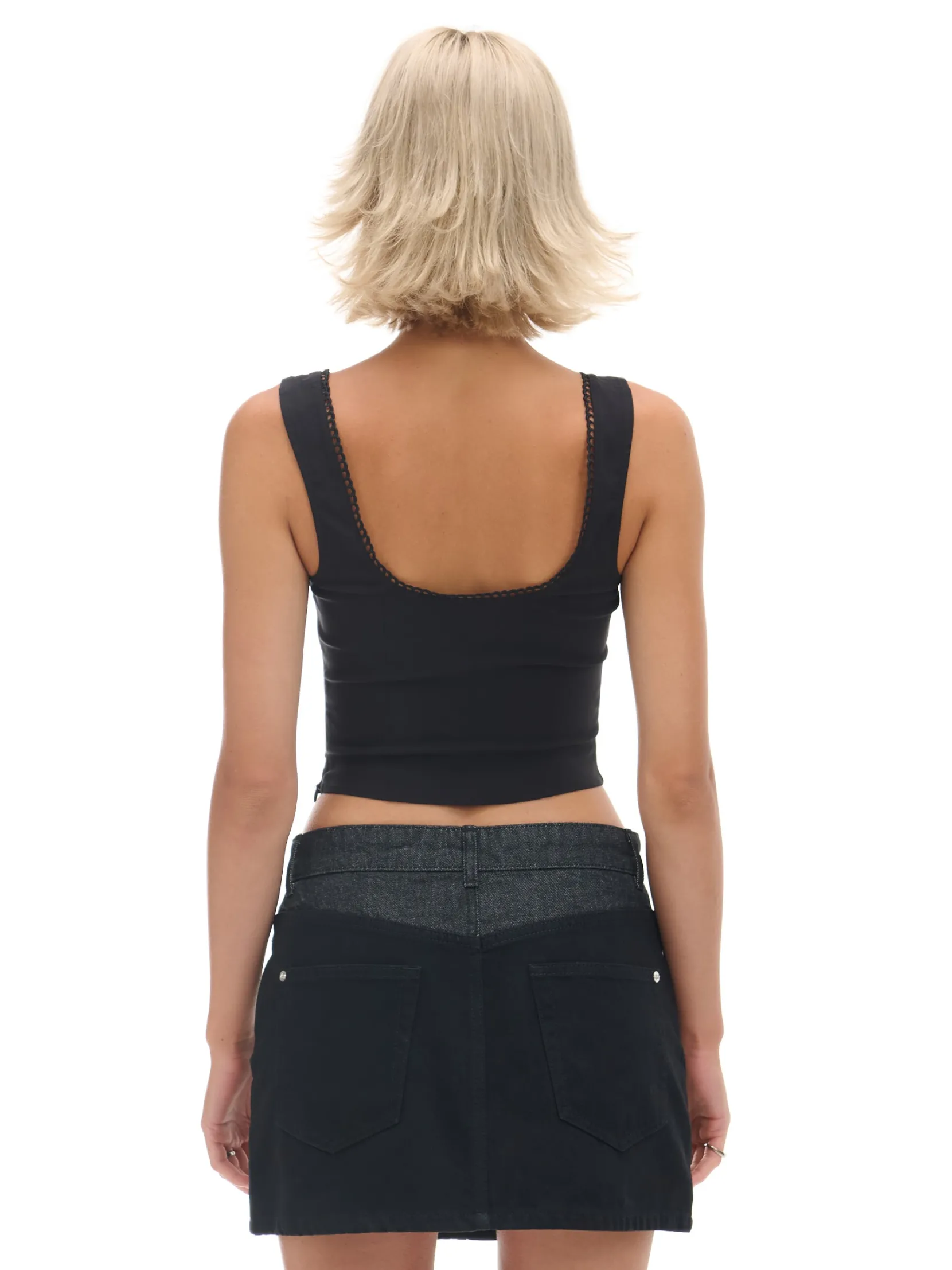 Online Czarna jeansowa spódnica mini Spódnice