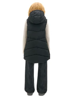 Sale Czarna kamizelka puffer z kapturem Kurtki, Płaszcze