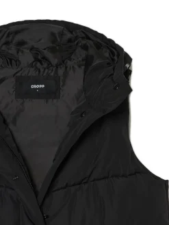 Sale Czarna kamizelka puffer z kapturem Kurtki, Płaszcze