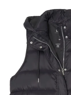 Discount Czarna kamizelka puffer z kapturem Kurtki, Płaszcze