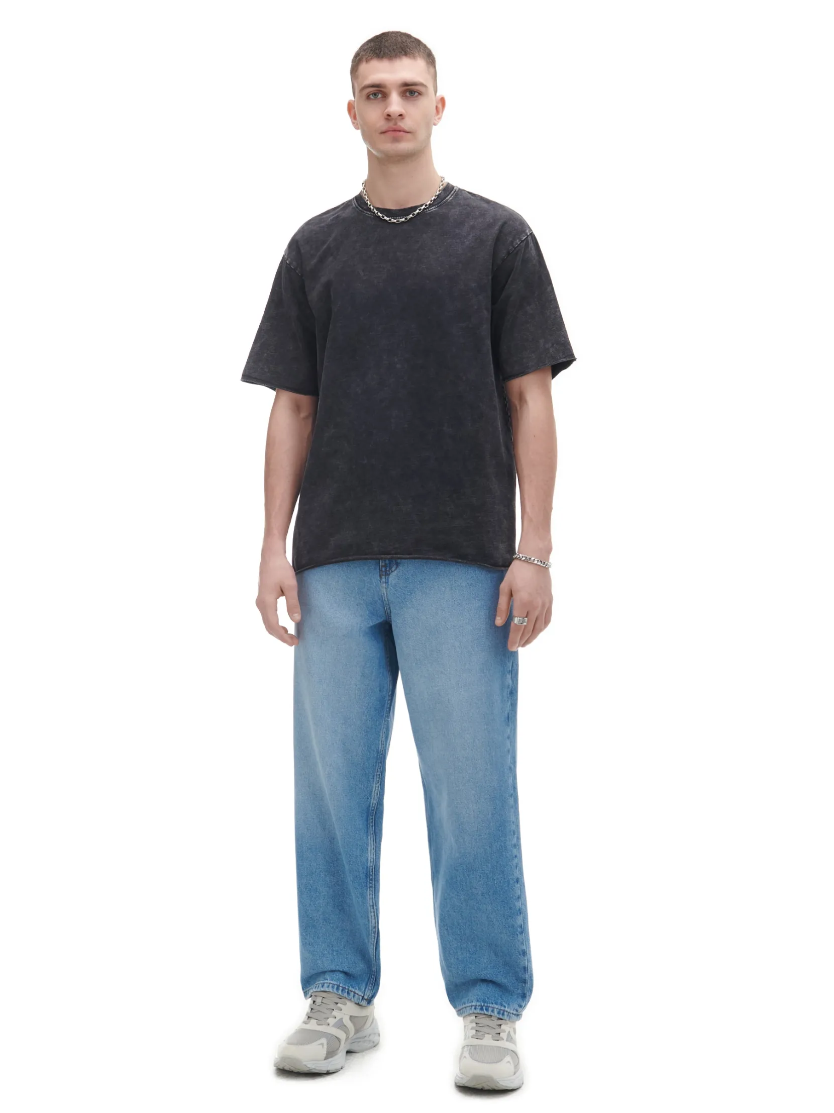 Discount Czarna koszulka acid wash Koszulki