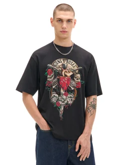 Fashion Czarna koszulka Guns N' Roses Koszulki