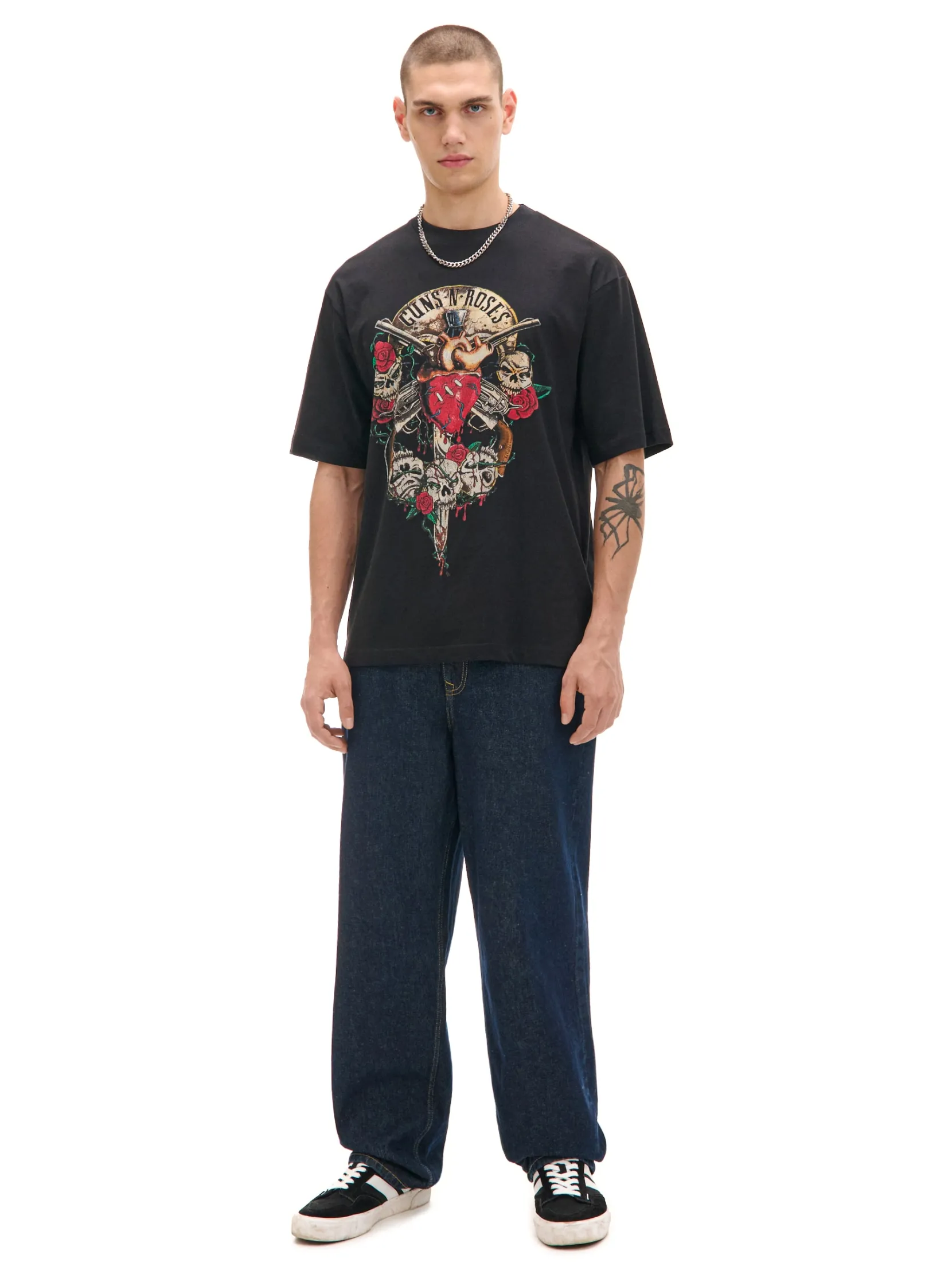 Fashion Czarna koszulka Guns N' Roses Koszulki