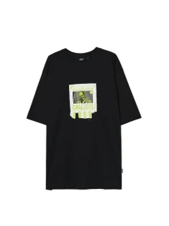 Sale Czarna koszulka z aplikacją Beetlejuice UNISEX Koszulki|Unisex