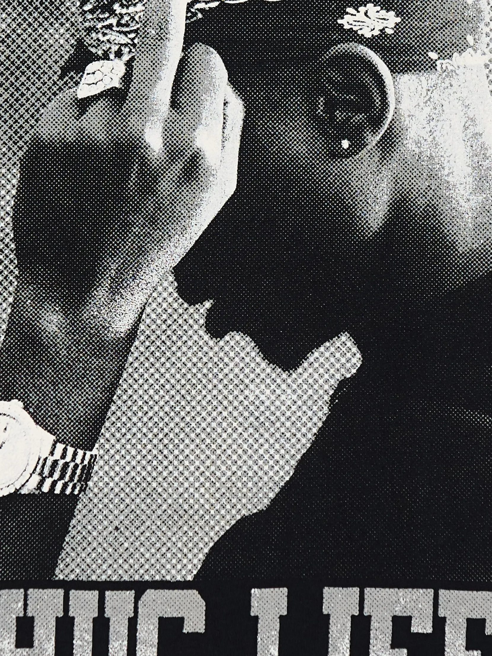 Fashion Czarna koszulka z nadrukiem Tupac Shakur Koszulki