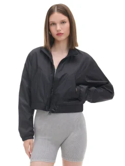 Outlet Czarna kurtka bomber Kurtki, Płaszcze