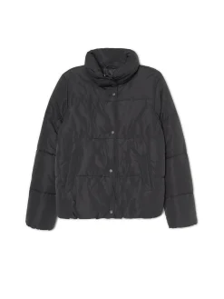 Fashion Czarna kurtka puffer Kurtki, Płaszcze