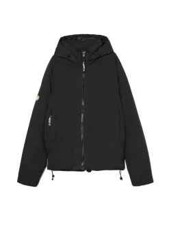 Clearance Czarna kurtka puffer z kapturem Kurtki Zimowe|Kurtki, Płaszcze