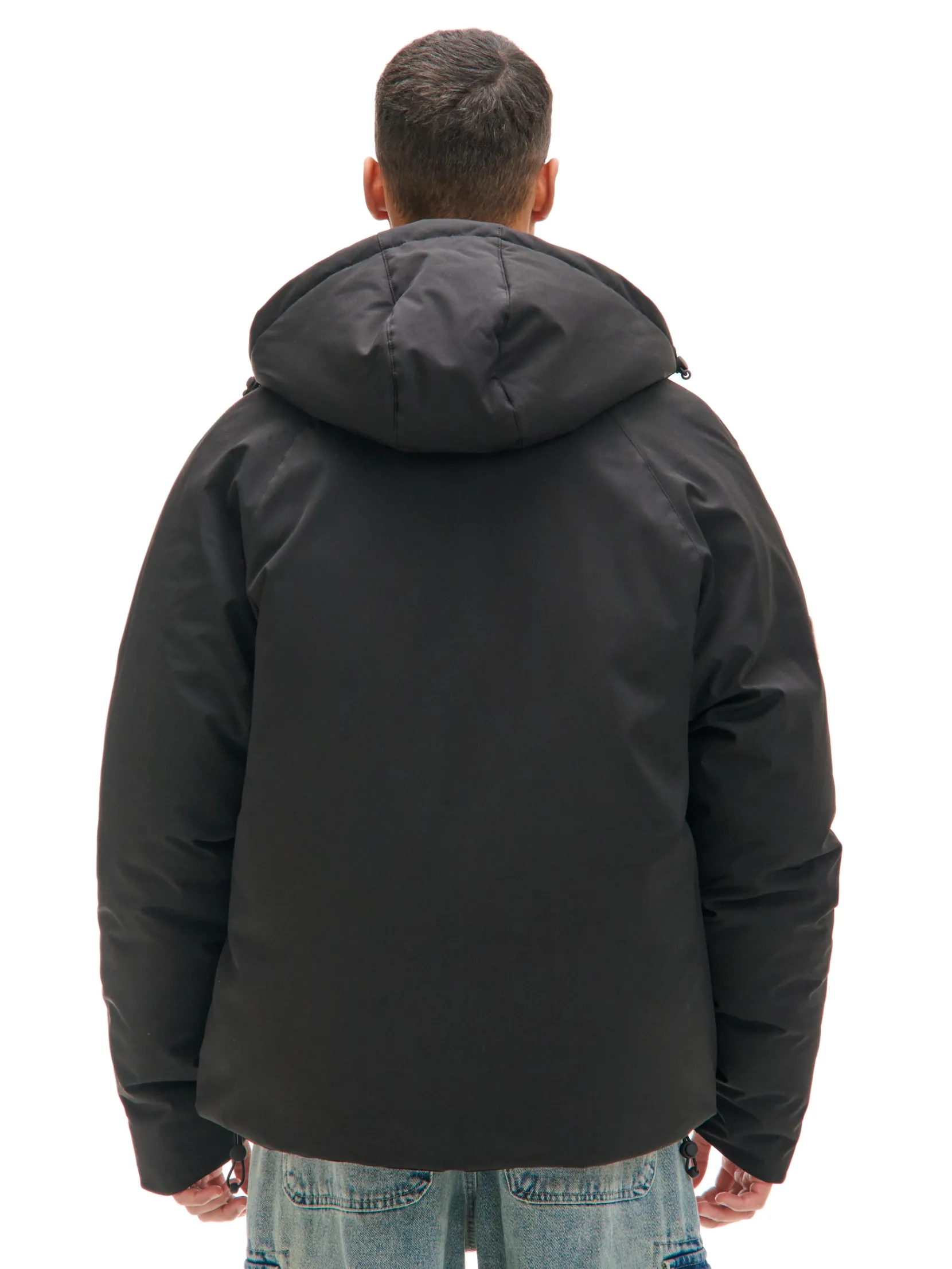 Clearance Czarna kurtka puffer z kapturem Kurtki Zimowe|Kurtki, Płaszcze