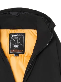 Clearance Czarna kurtka puffer z kapturem Kurtki Zimowe|Kurtki, Płaszcze