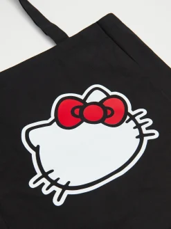 Online Czarna płócienna torba Hello Kitty Torby, Plecaki