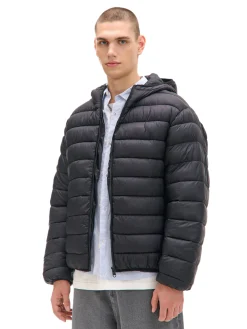 Fashion Czarna pikowana kurtka basic Kurtki, Płaszcze