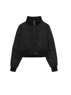 Clearance Czarna pikowana kurtka bomber Kurtki, Płaszcze