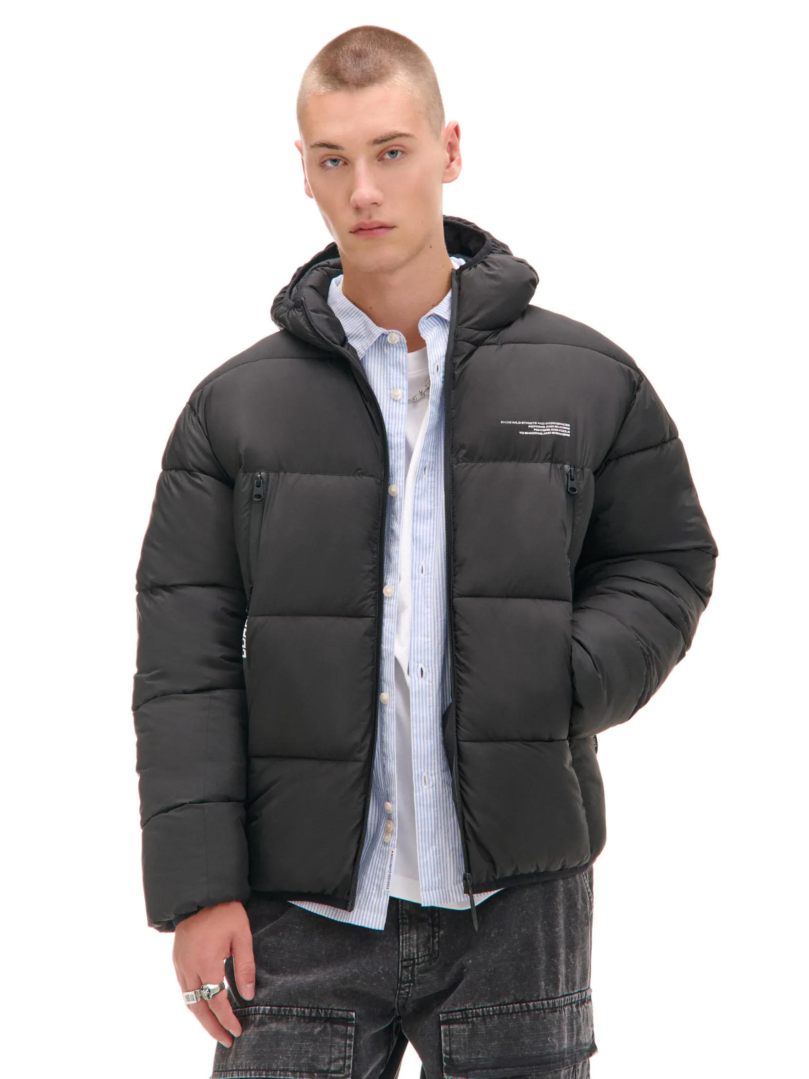 Best Czarna pikowana kurtka puffer Kurtki Zimowe|Kurtki, Płaszcze