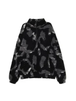 Fashion Czarna polarowa bluza ze stójką Bluzy
