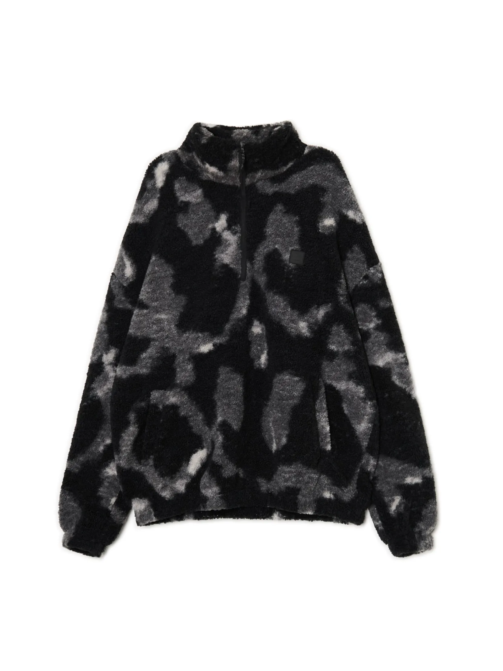 Fashion Czarna polarowa bluza ze stójką Bluzy
